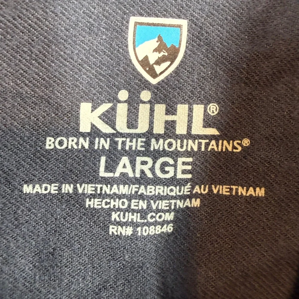 Kuhl Button Down Shirt Mens Large Grey‎ Long Sleeve Cotton Tencel Outdoor Pocket